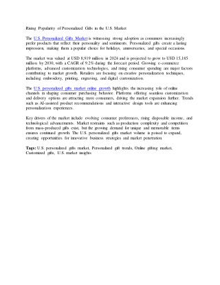 Rising Popularity of Personalized Gifts in the U