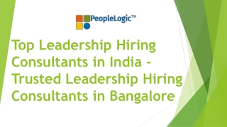 Top Leadership Hiring Consultants in India – PeopleLogic