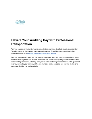 Elevate Your Wedding Day with Professional Transportation