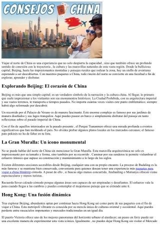 Un travesía memorable por el nórdico de China junto a sus recorridos