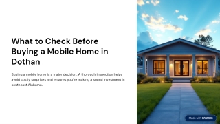 What to Check Before Buying a Mobile Home in Dothan