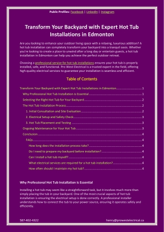 Transform Your Backyard with Expert Hot Tub Installations