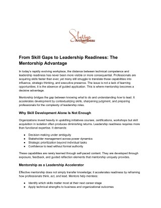 From Skill Gaps to Leadership Readiness_ The Mentorship Advantage
