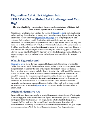 Figurative Art & Its Origins_ Join TERAVARNA’s Global Art Challenge and Win Big