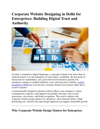 Corporate Website Designing in Delhi for Enterprises