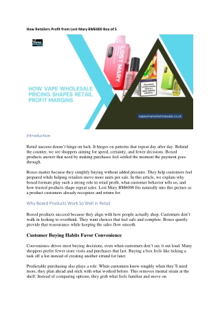 How Retailers Profit from Lost Mary BM6000 Box of 5