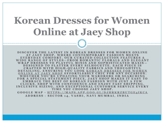 Shop Authentic Korean Dresses for Women at Jaey Shop
