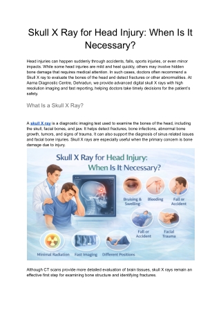 Skull X Ray for Head Injury and When Is It Necessary?