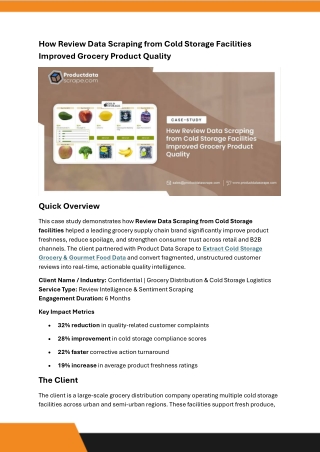How Review Data Scraping from Cold Storage Facilities Improved Grocery Product Quality
