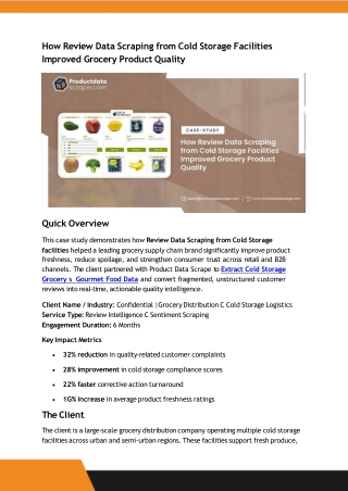 How Review Data Scraping from Cold Storage Facilities Improved Grocery Product Quality