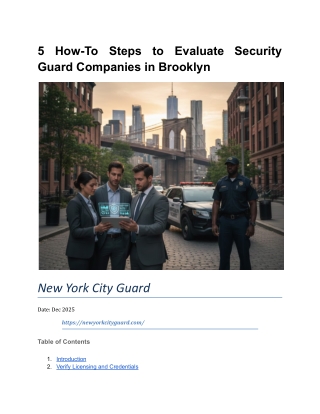 5 How-To Steps to Evaluate Security Guard Companies in Brooklyn