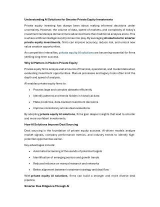 Understanding AI Solutions for Smarter Private Equity Investments
