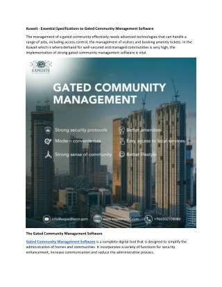 Essential Features for Gated Community Management Software in Kuwait