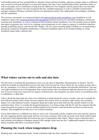 Winter Commercial Helical Pile Installation Tips