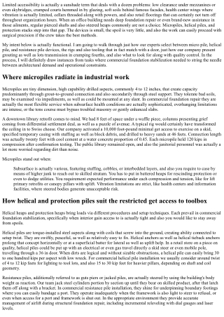 Micropiles for Limited Accessibility Commercial Sites: Devices and Strategies