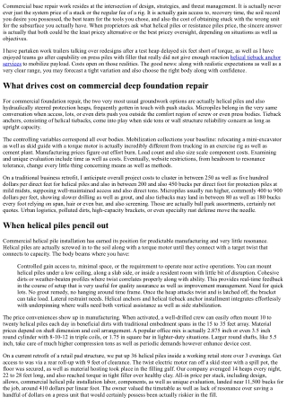 Commercial Foundation Repair Prices: Helical vs. Protection Heaps