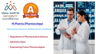 Department of Pharmaceutical Sciences - M.Pharma (Pharmacology) Program