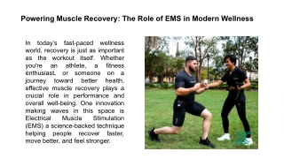 Powering Muscle Recovery: The Role of EMS in Modern Wellness