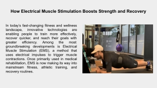 How Electrical Muscle Stimulation Boosts Strength and Recovery