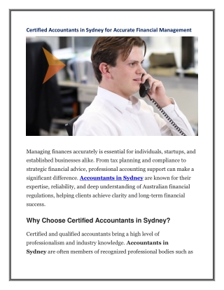 Certified Accountants in Sydney for Accurate Financial Management