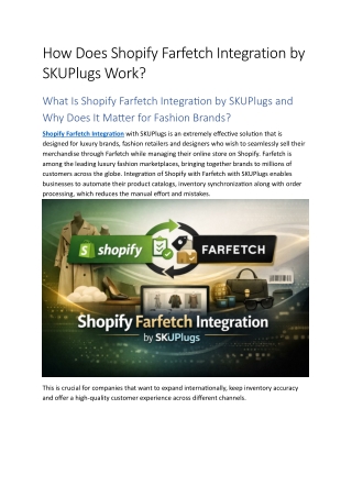 How Does Shopify Farfetch Integration by SKUPlugs Work