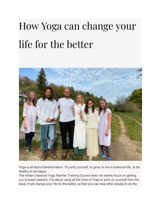How Yoga can change your life for the better