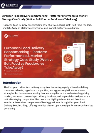European Food Delivery Benchmarking - Platform Performance & Market Strategy Case Study (Wolt vs Bolt Food vs Foodora vs