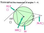 Warm-up Find the measures of angles 1 4.