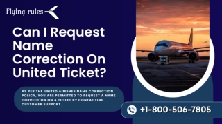 Can I Request Name Correction On United Ticket?