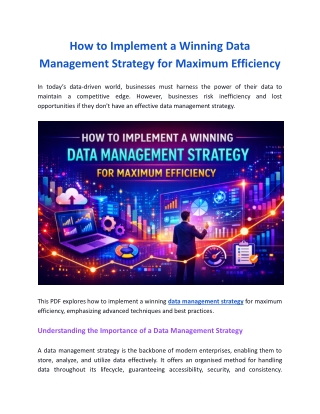 How to Implement a Winning Data Management Strategy for Maximum Efficiency