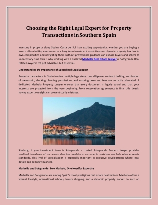Choosing the Right Legal Expert for Property Transactions in Southern Spain (1)
