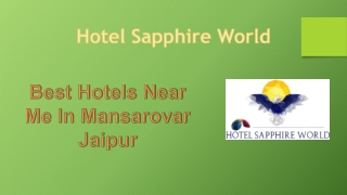 Best hotels near me in Mansarovar Jaipur