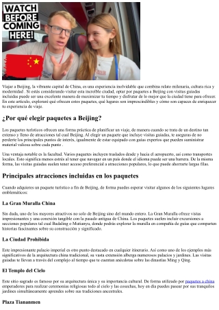 Paquetes con destino a Beijing con visitas que incluyen guía incluidas