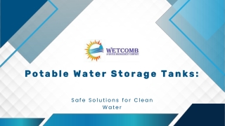 Potable Water Storage Tanks: Safe Solutions for Clean Water