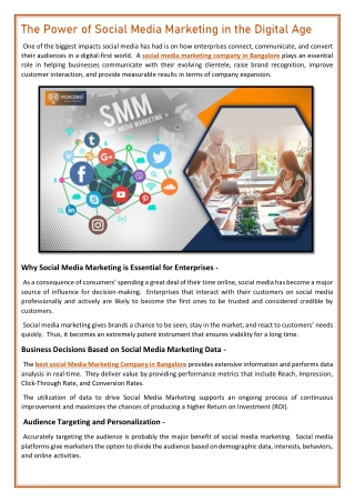 The Power of Social Media Marketing in the Digital Age