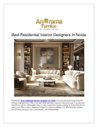 Best Residential Interior Designers In Noida