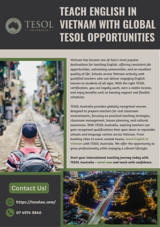 Teach English in Vietnam with Global TESOL Opportunities