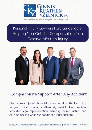 Experienced Personal Injury Lawyers Fort Lauderdale – Ginnis, Krathen, & Zelnick, P.A. (Dec 25)