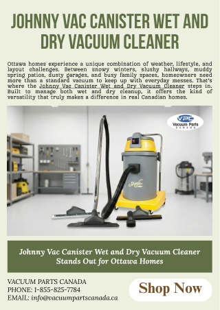 High-Capacity Johnny Vac Canister Wet and Dry Vacuum Cleaner for Liquid