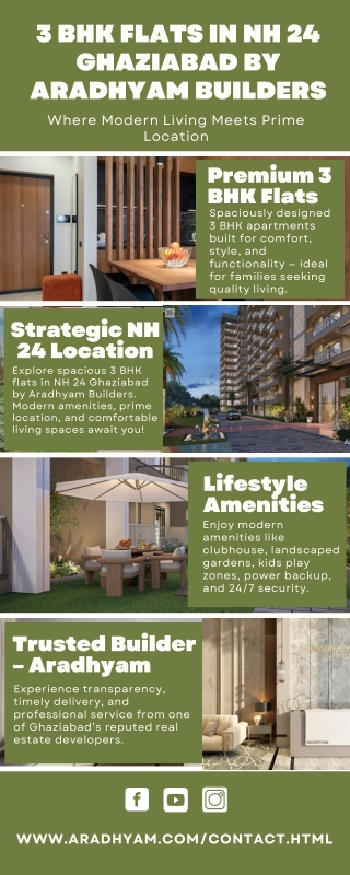 3 BHK Flats in NH 24 Ghaziabad  Contact Aradhyam Builders Ghaziabad