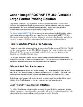 Canon imagePROGRAF TM-350
