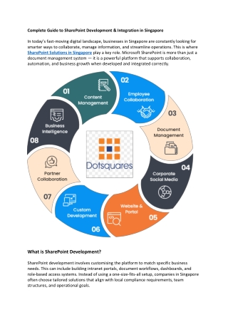 Complete Guide to SharePoint Development & Integration in Singapore