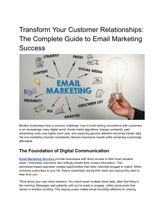 Transform Your Customer Relationships_ The Complete Guide to Email Marketing Success