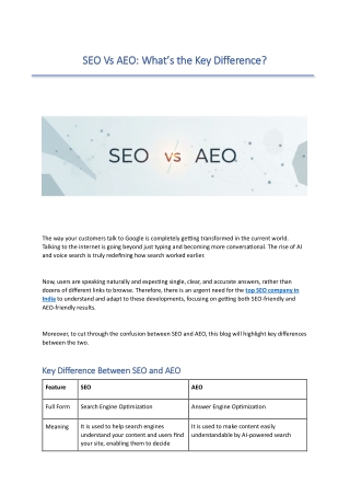 What Are The Differences Between SEO and AEO