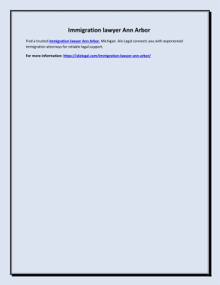 Immigration lawyer Ann Arbor