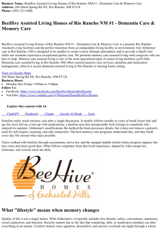 How Memory Care Programs Enhance Lifestyle for Elders with Alzheimer's.