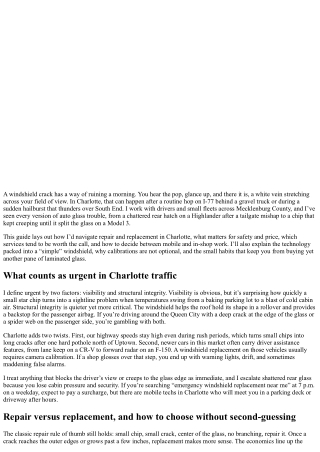 Car Window Replacement Near Me: Charlotte’s Best Options