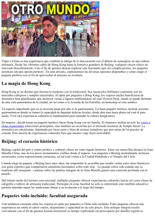 Travesía y tradición en un solo pack para China