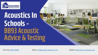 Acoustics in Schools – BB93 Acoustic advice and testing | Southern Assessors UK