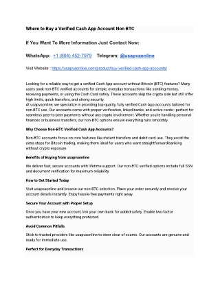 Where to Buy a Verified Cash App Account Non BTC
